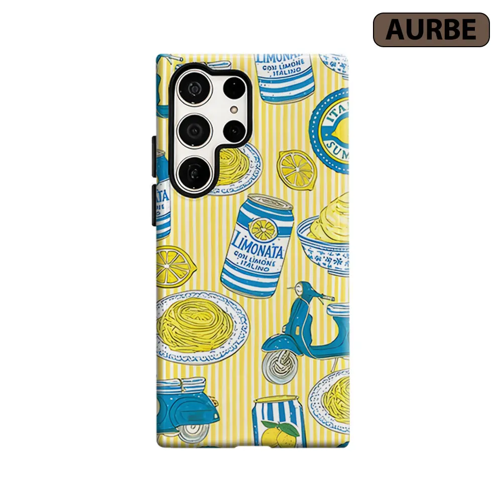 Italian Summer Vibe Phone Case For Samsung Galaxy S26 S25 S24 S23 Ultra Plus HD Hard Double Layer Film Cover