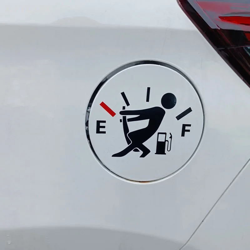 

1PC Funny High Gas Consumption Car Sticker Waterproof Fuel Gauge Empty Decal for Auto Tank Car Styling