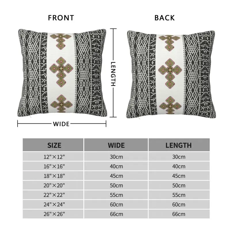 Ethiopian Habesha Art Pillow Case 40x40cm Decor Home Modern Cushion Cover Velvet Pillowcase