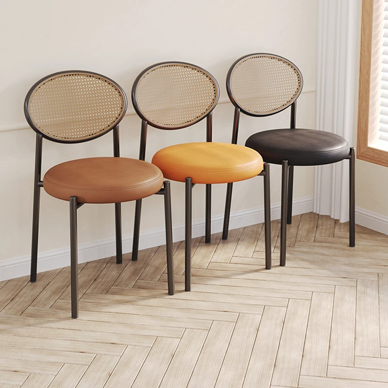 

Modern Rattan Dining Chairs Lounge Nordic Person Waiting Chair Kitchen Accent Sillas Para Comedor Home Furnitur XR50CY