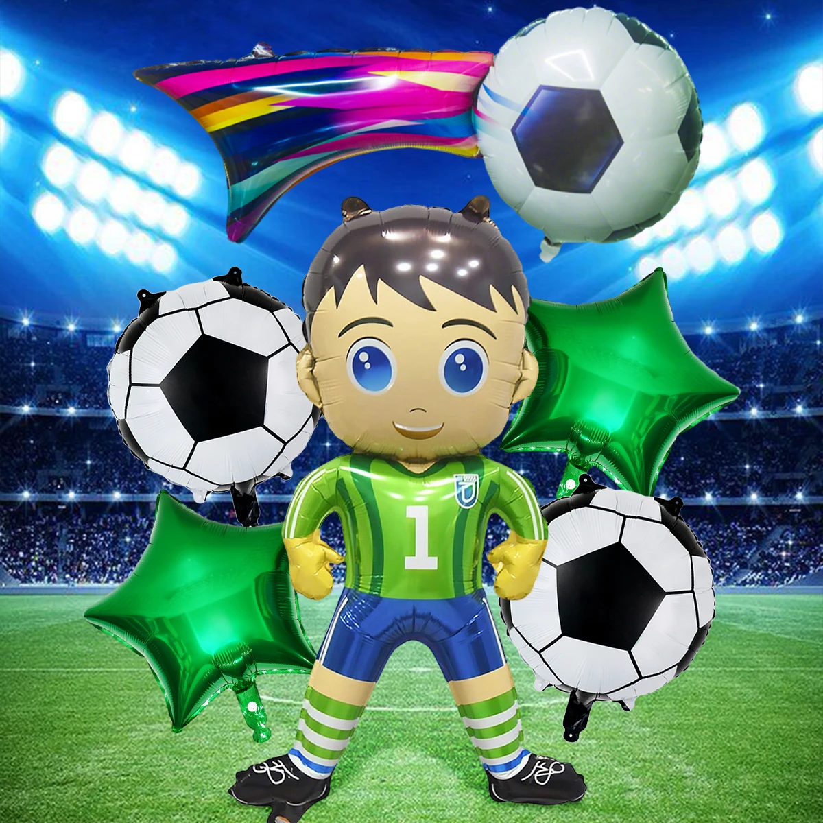 6-teiliges Ballon-Set mit Fußball-Thema, geeignet für Fußball-Sport-Thema-Party, Fußballspiel, Geburtstagsfeier