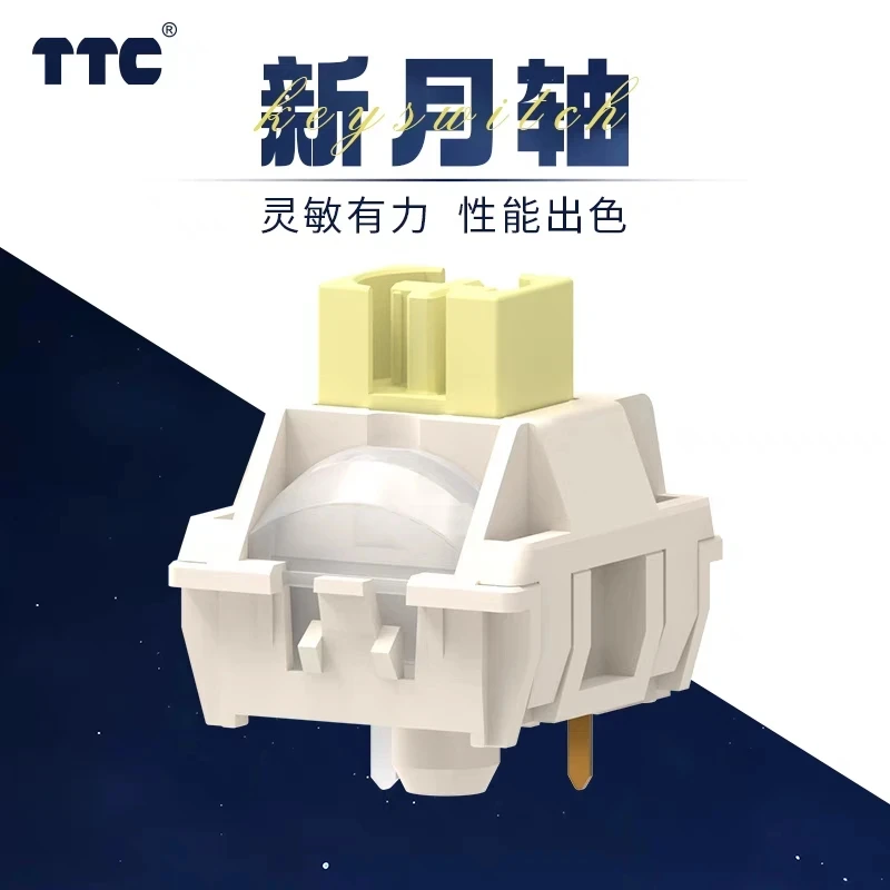 TTC New Moon Switch 42g Linear Switch 3Pin POM Mechanical Keyboard Custom Switches RGB Prelubrication Gaming Keyboard Switch