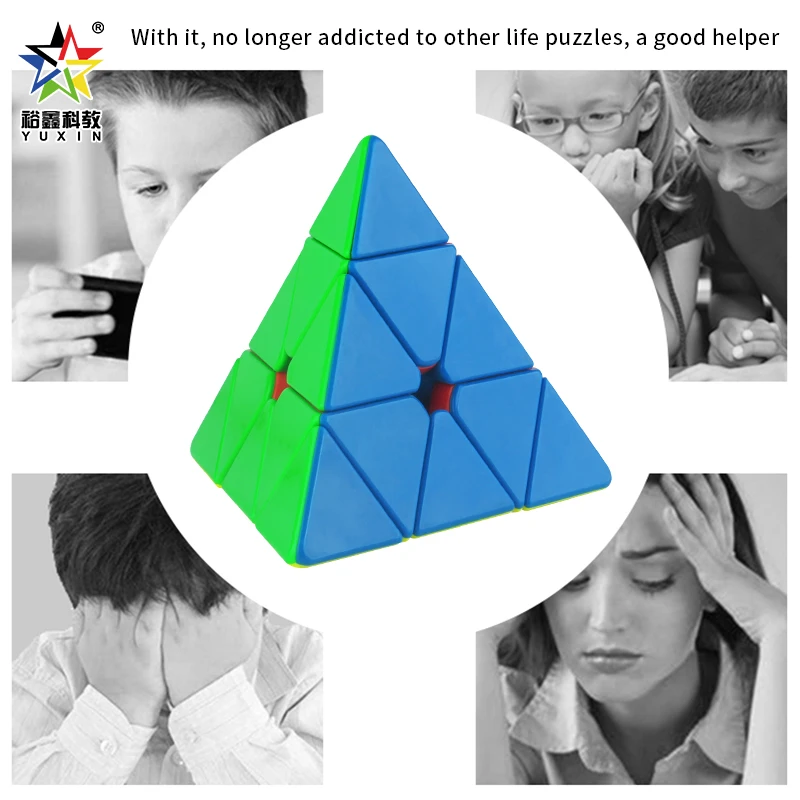 YuXin Little Magic Pyramid Magic Cube Magnetic Cube ตลกความเร็วปริศนามืออาชีพของเล่นเด็กของขวัญ Cubo Magico
