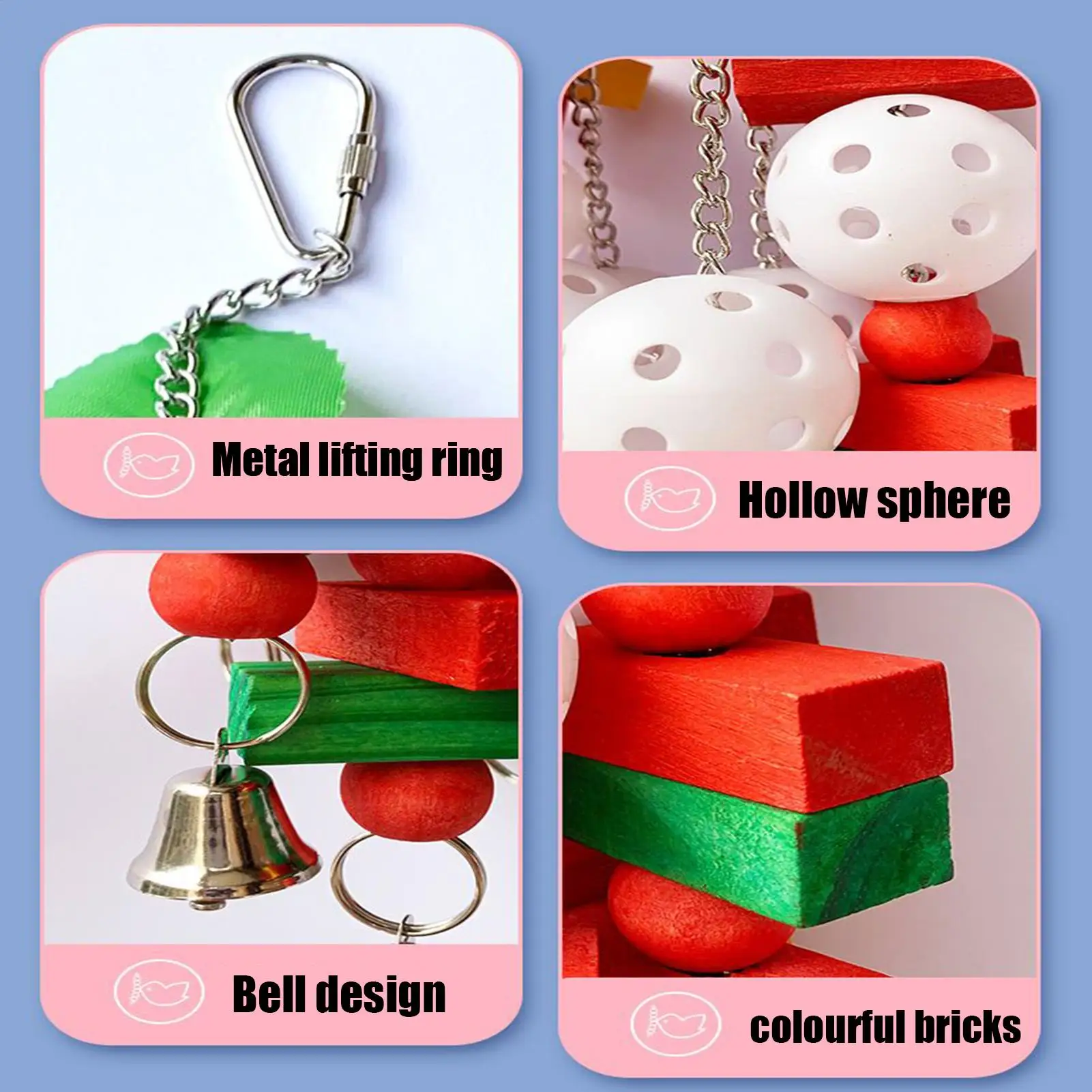 

Parrot Toys Conure Toys Bird Cage Accessories Pet Supplies Parakeet Cage Accessories For Beak Grinding Climbing Indoor Outdoor