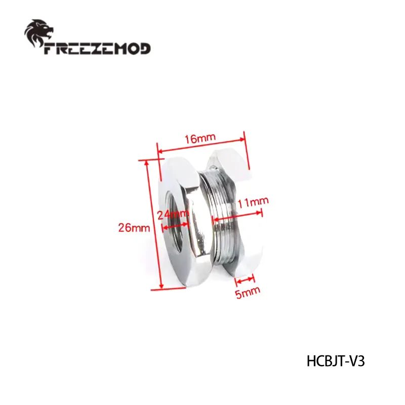 FREEZEMOD Water-cooled Top Water Injection Brass Fitting G1/4 Thread Straight Insertion 14mm Acrylic PETG Hard Tube / HCBJT-V3