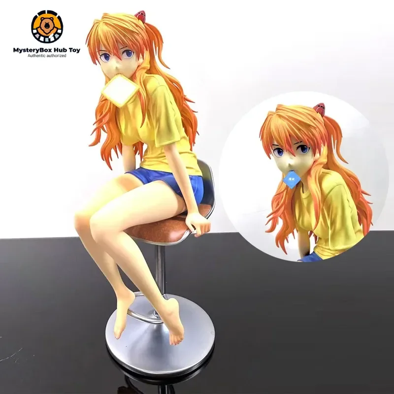 

28cm Sitting Bread Asuka Gk Hand Model Animation Peripheral Two-Dimensional Beautiful Girl Desktop Chassis Trendy Ornaments