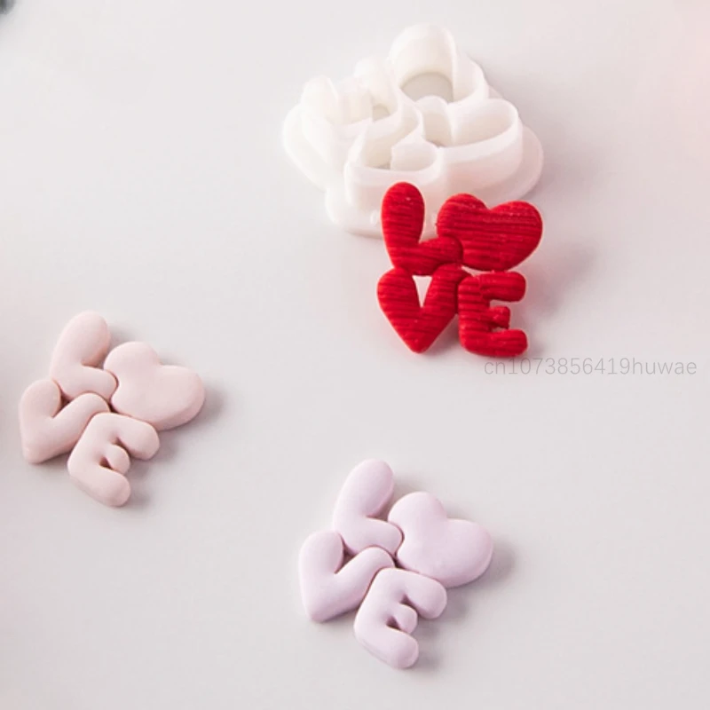 Valentine\'s Day Series LOVE Polymer Earring Clay Mold Heart Confessions Earring Jewelry Pendant Cutting Die DIY Embossing Tools