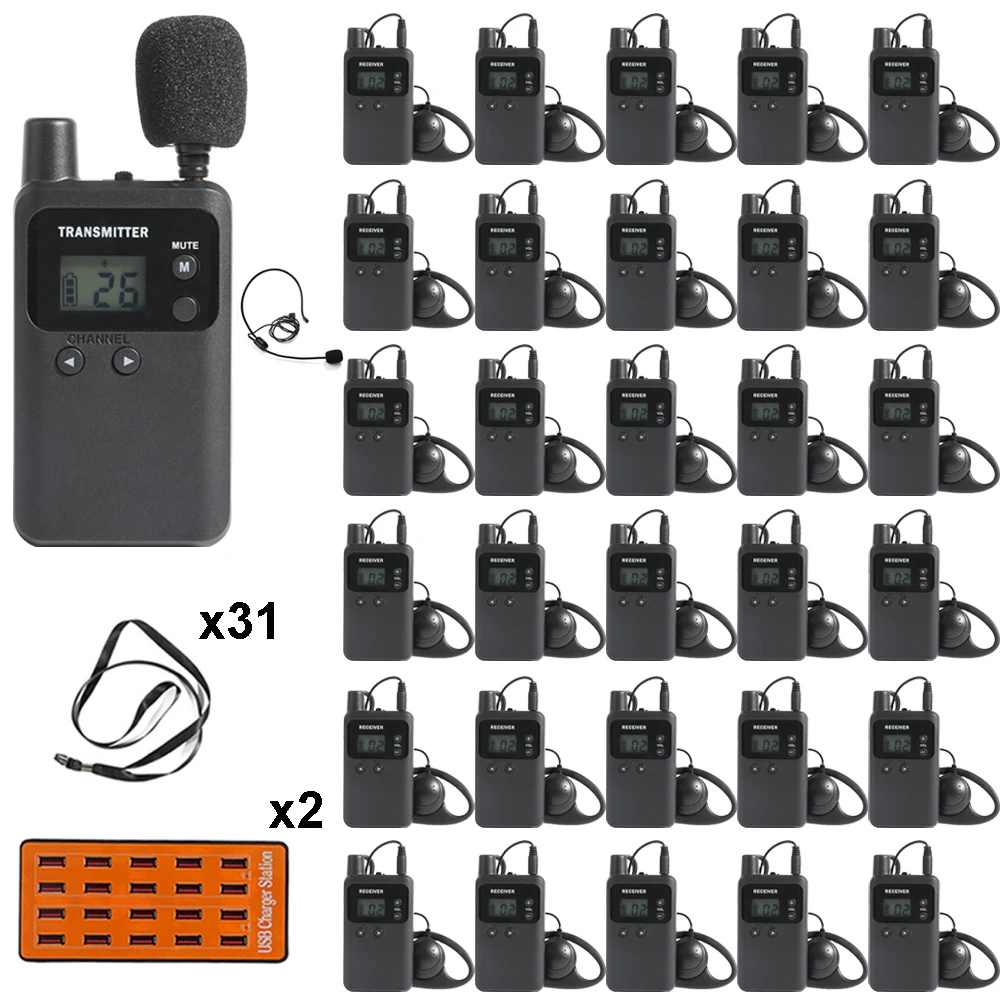 Wireless Whisper Tour Guide System 813R Customize Frequency Audio Guide System Sounds Clear for Travel Agency Translation