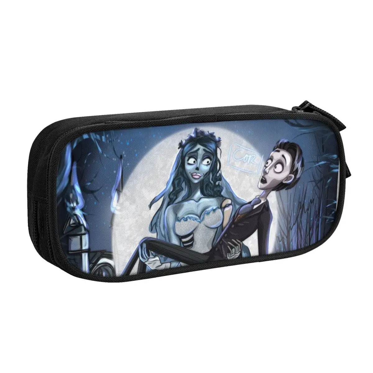 حافظة أقلام رصاص من The Corpse Bride Emily and Victor للفتيات والأولاد، تخزين كبير للهالوين، حقيبة أقلام رصاص لفيلم مخيف، ملحقات المدرسة