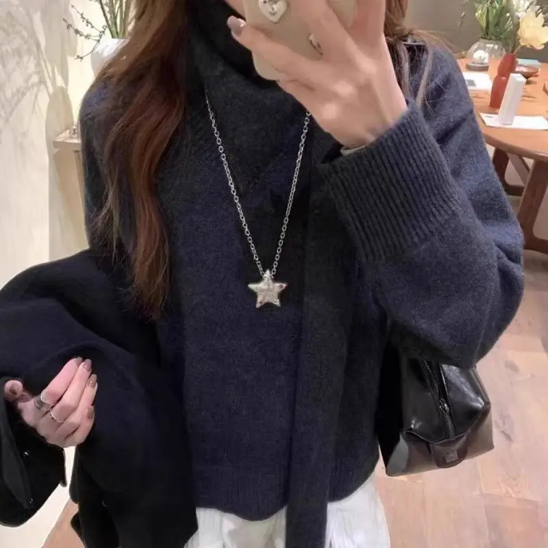 Dopamine Zircon Star Pendant Necklace Sweet-Edgy for Women, Aesthetic Dainty Necklace Jewelry, Party Evening Holiday Date Unique