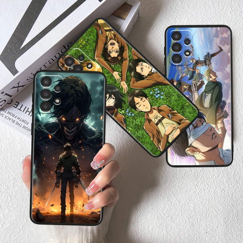 A-Attack On T-titan Anime Cool For Samsung Note 20 10 Ultra Plus A31 A14 A12 A70 A34 A25 A04 A05 A15 A24 5G Black Soft