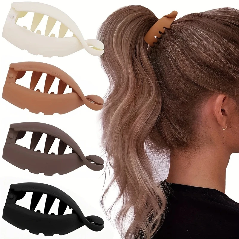 Clip de plátano esmerilado de Color sólido con cola de caballo de alto temperamento Clip de giro Clip de pelo de moda Крабик Для Волос Pince Cheveux