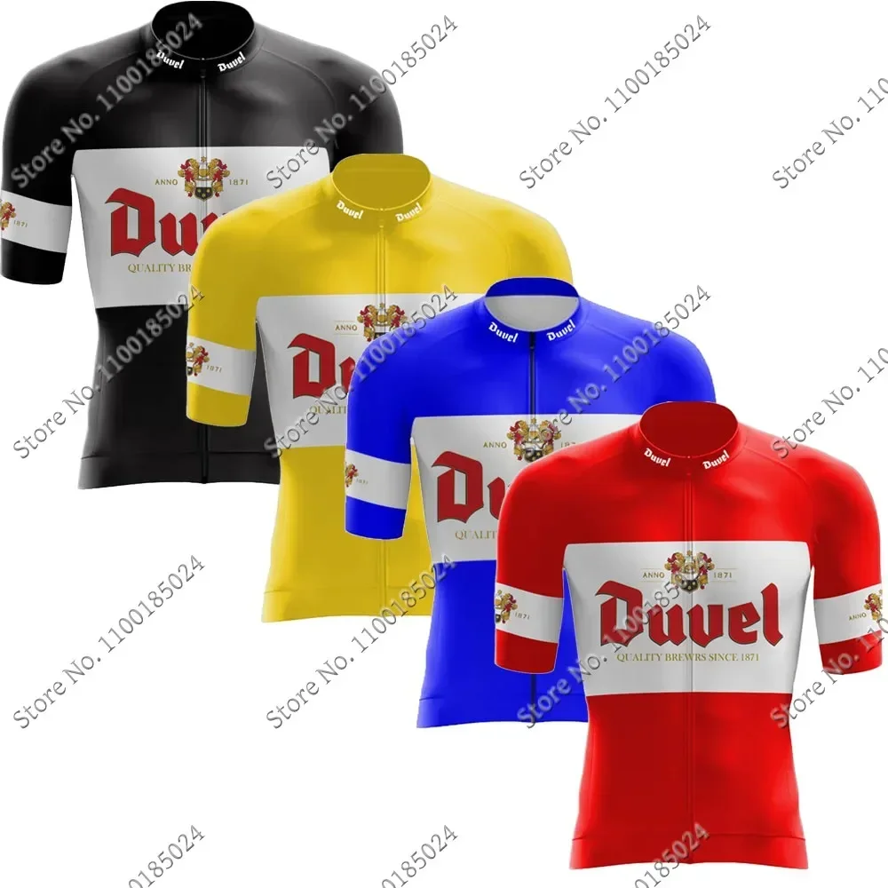 Maillot New Duvel Team 2024 Cycling Jersey Short Sleeve Summer Belgium Cycling Clothing Road Bike Shirt Bicycle Tops MTB Wear