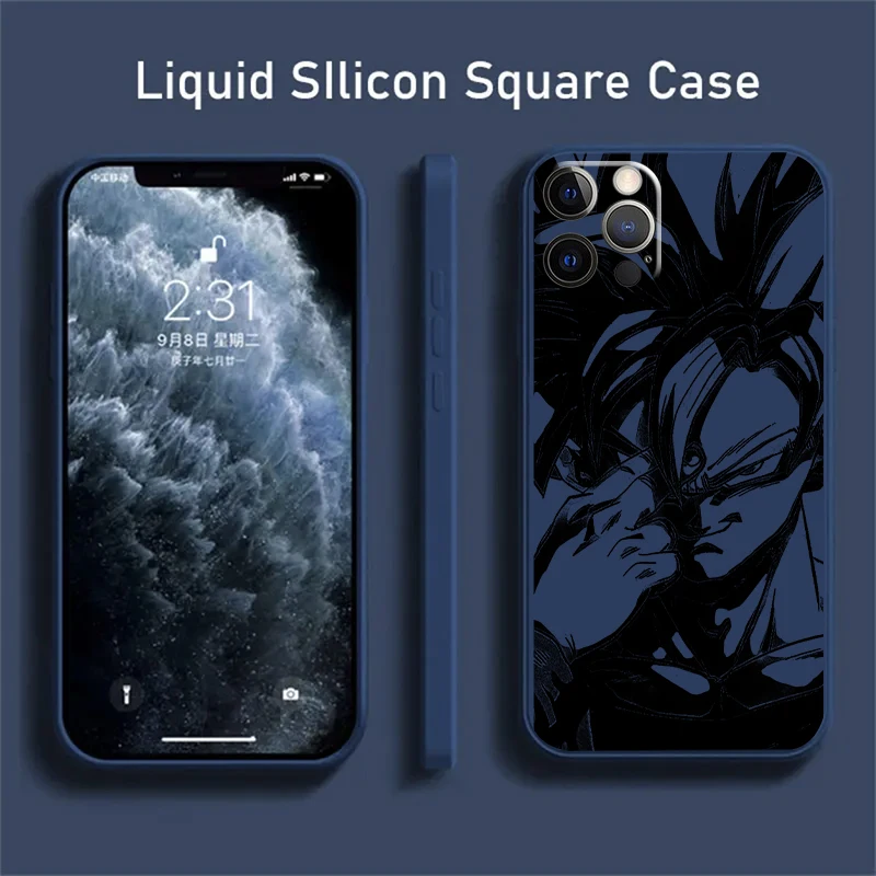 D-Dragons Balls V-Vegeta Phone Case For iPhone 15 14 13 12 11 Pro Max Plus 12 13 Mini X XR XS Max Liquid Silicone Back Carcasa