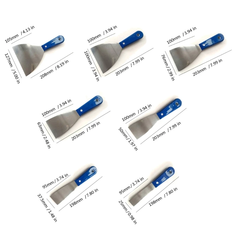 4/7PCS chuyên nghiệp Putty Cutter Paint D dụng dụng dụng cụ bằng thép không gỉ Công cụ Máy quét kim loại để loại bỏ sơn Caulk