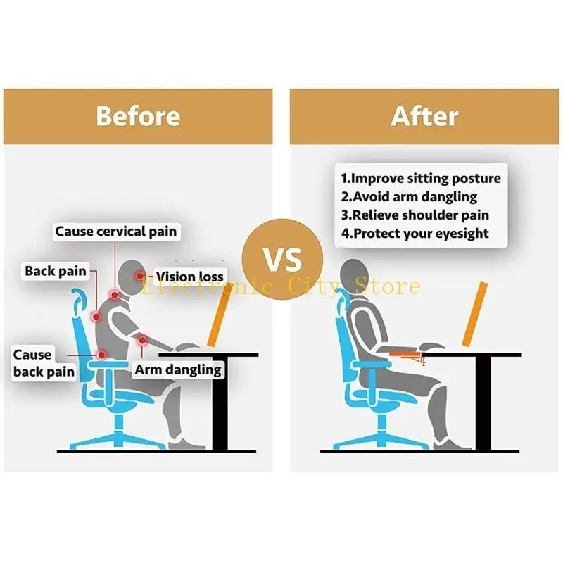 ARM REST HOUDER Handsteun Bracket Tabel Muis Punch-Vrij opvouwbare extender Hu8d