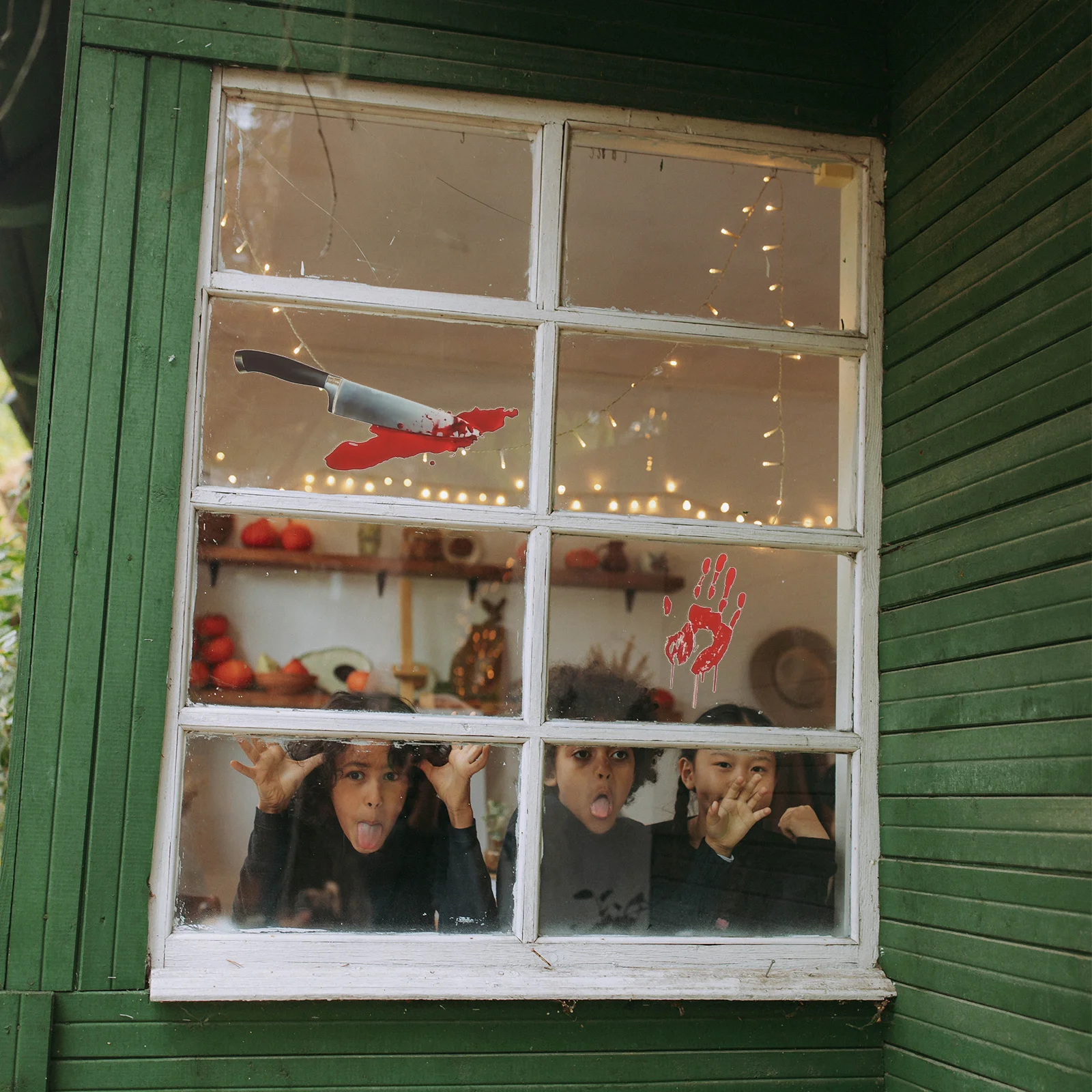 

2pcs Blood Handprint Footprint Sticker Pack Pvc Halloween Wall Window Decals For Party Home Decoration Sticker Paint