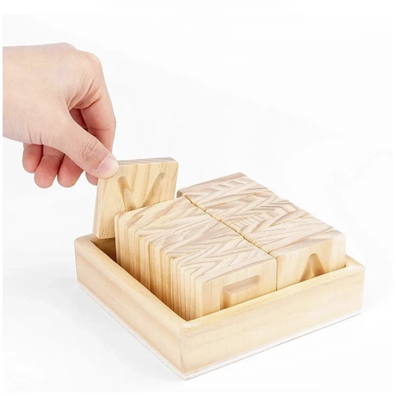 New Kids Practice Board Pen Control Training Wooden Educational Toys Montessori Early Learning Word Spelling Letter Groove Toys