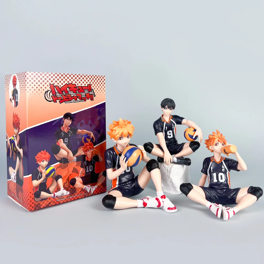 

Volleyball Boys Handmade Dolls Model with Hinata Shouyou Kageyama Tobio Pocket Figures, Carrying Case Display Box Set