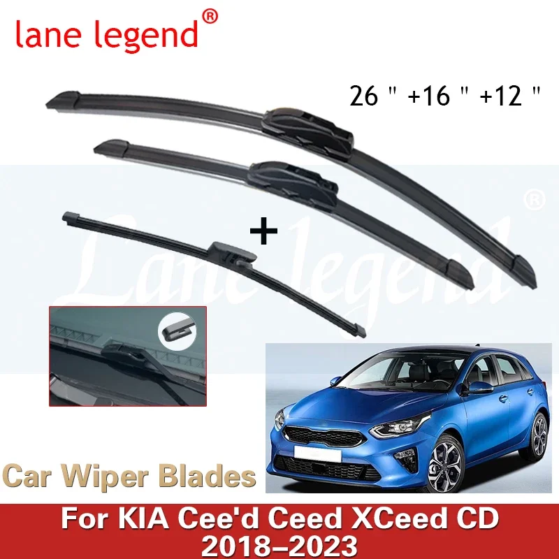 Car Wiper Front & Rear Wiper Blades Set Kit For KIA Cee'd Ceed XCeed CD 2018 - 2023 Windshield Windscreen Window 26