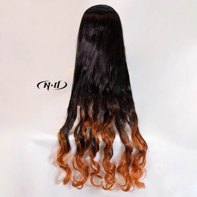 ND Nezuko Kamado Косплей Парик Шиньон Demon Slayer Аниме Косплей Парик Волос для Comic Con Coser Костюм Партия Термостойкий