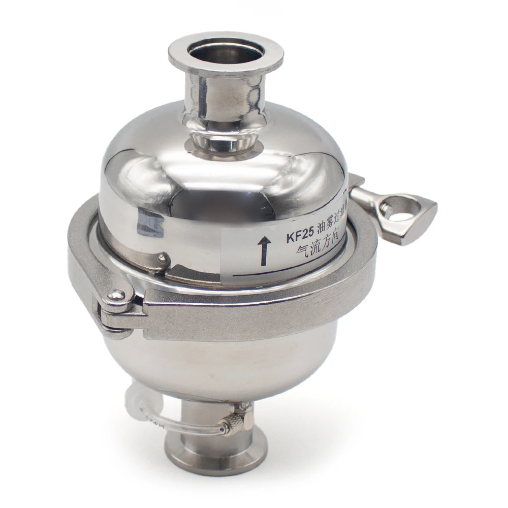 Fully Sealed Exhaust Filter Oil Return Valve 304 Stainless Steel KF25 Vacuum Pump Oil Mist