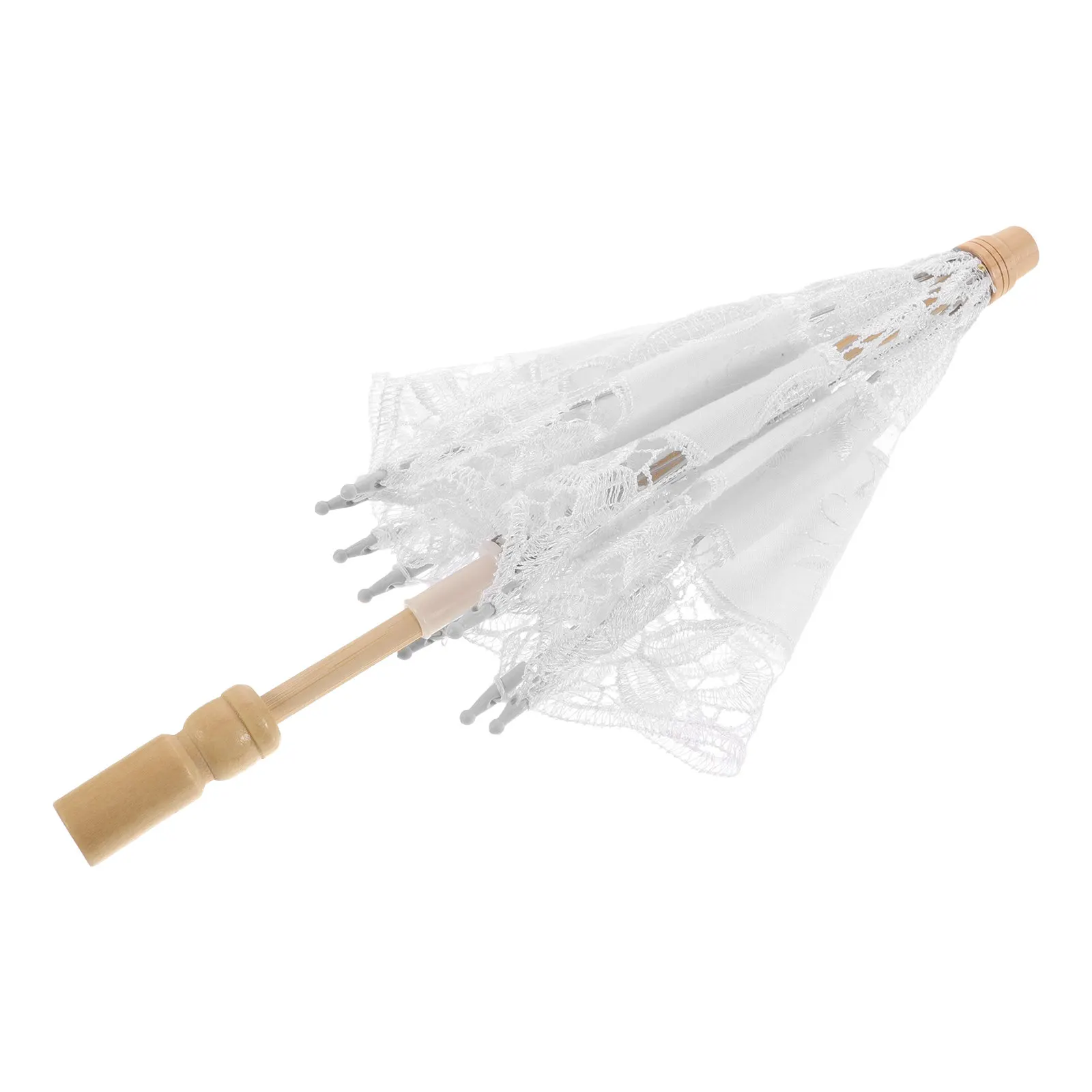 

Роскошный свадебный зонт с кружевными вставками, ручной работы, из хлопковой ткани, для свадебных фотосессий, с широким куполом для защиты от солнца, реквизит для невесты