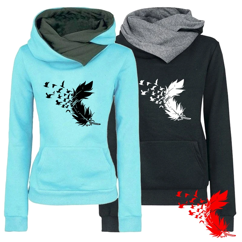 New Printing Hoodies Hooded Top Women Sweatshirt Long-sleeved Autumn Casual Hooded Streetwear