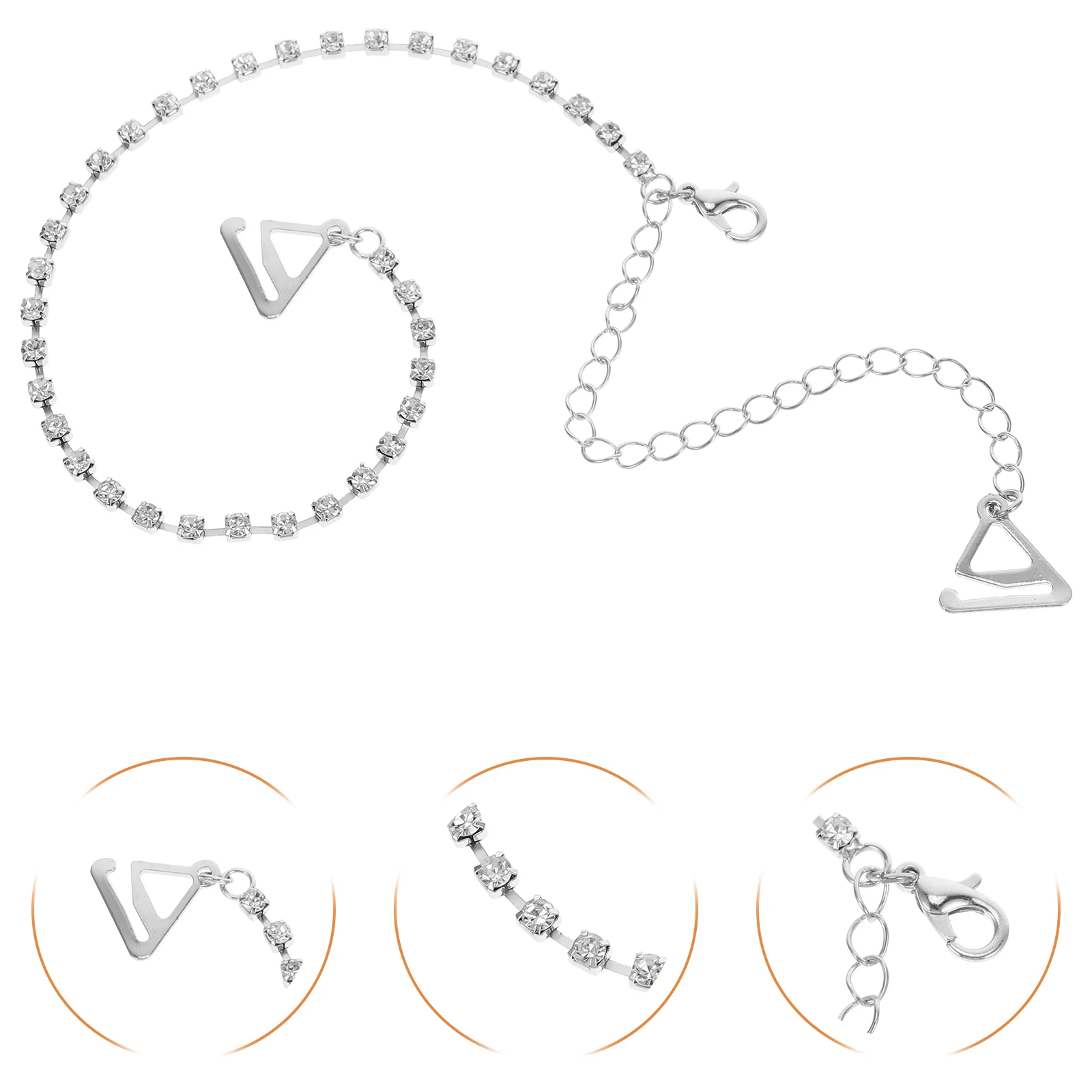 

Adjustable Bra Shoulder Strap 35cm 48cm Rhinestone Hook Chain Women's Comfortable Single Row Underwear for Sleeveless
