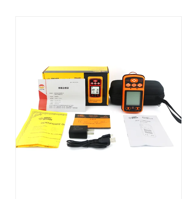 Detector O2 H2S CO Combustible Gas Tester High Accuracy Sensor LCD 4in1 Professional Air Quality Monitor ST8990