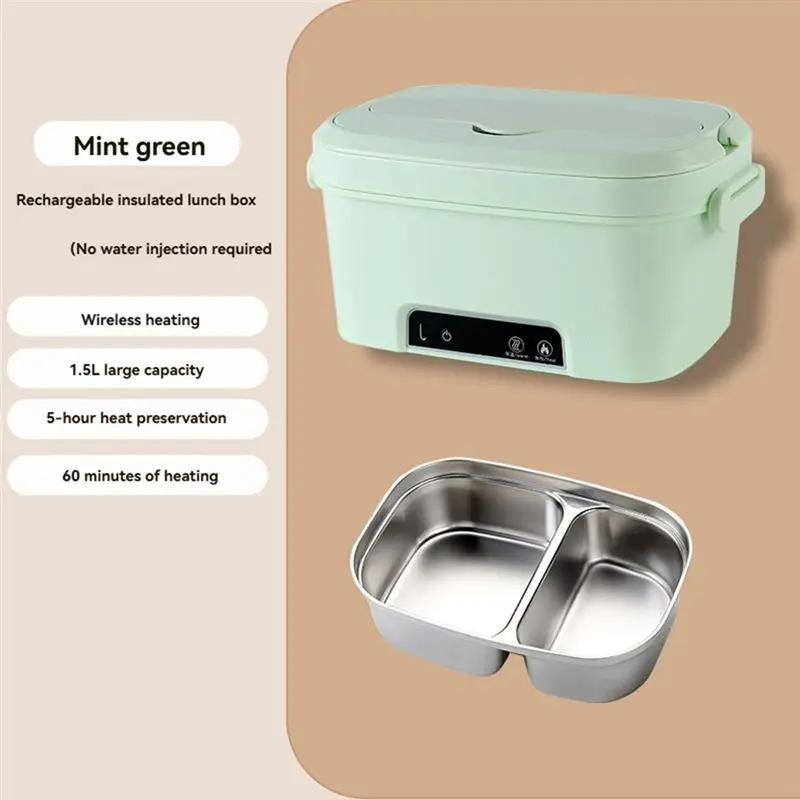For Adults Cordless For Outdoor Heated-Lunch Box 1.5L Rechargeable Auto-Scheduled Smart Hot Food Heater-A54Q