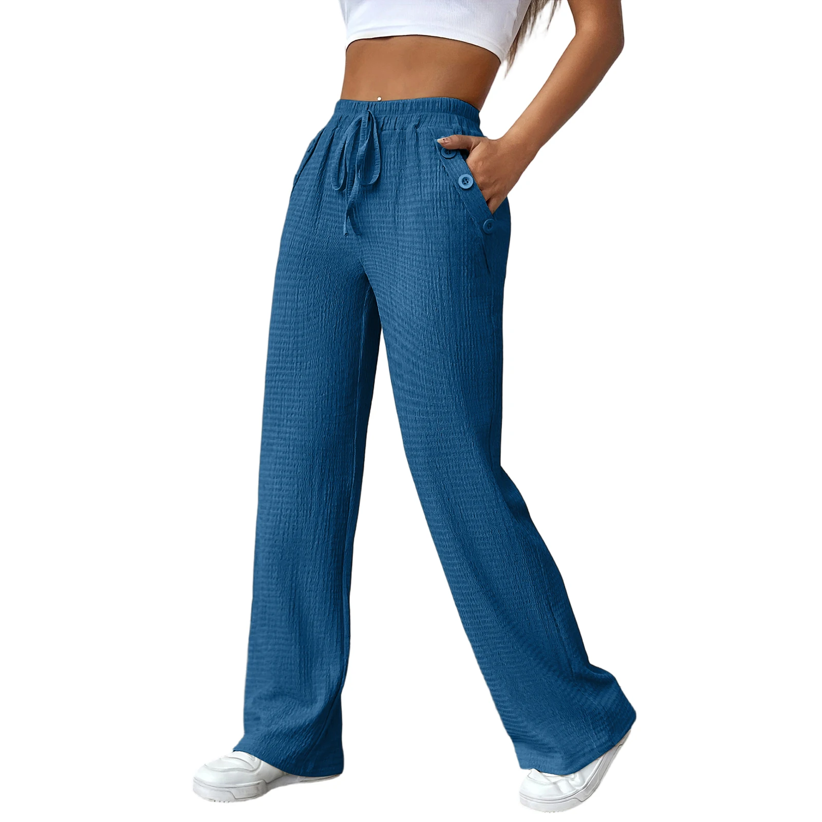 Women Sports Wide Leg Yoga Pants Straight Leg Sweat Pants Casual Comfortable High Waisted Sweatpants for Women Calça Feminina