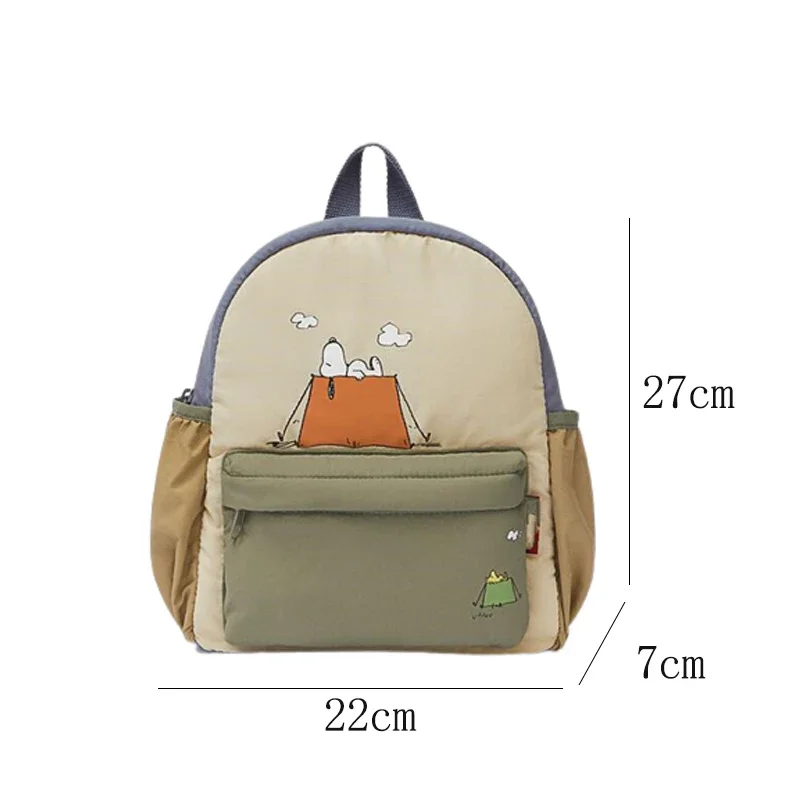 Snoopy-mochila de dibujos animados para niños y niñas, bolsa escolar de viaje, impermeable, portátil, con cremallera, de gran capacidad