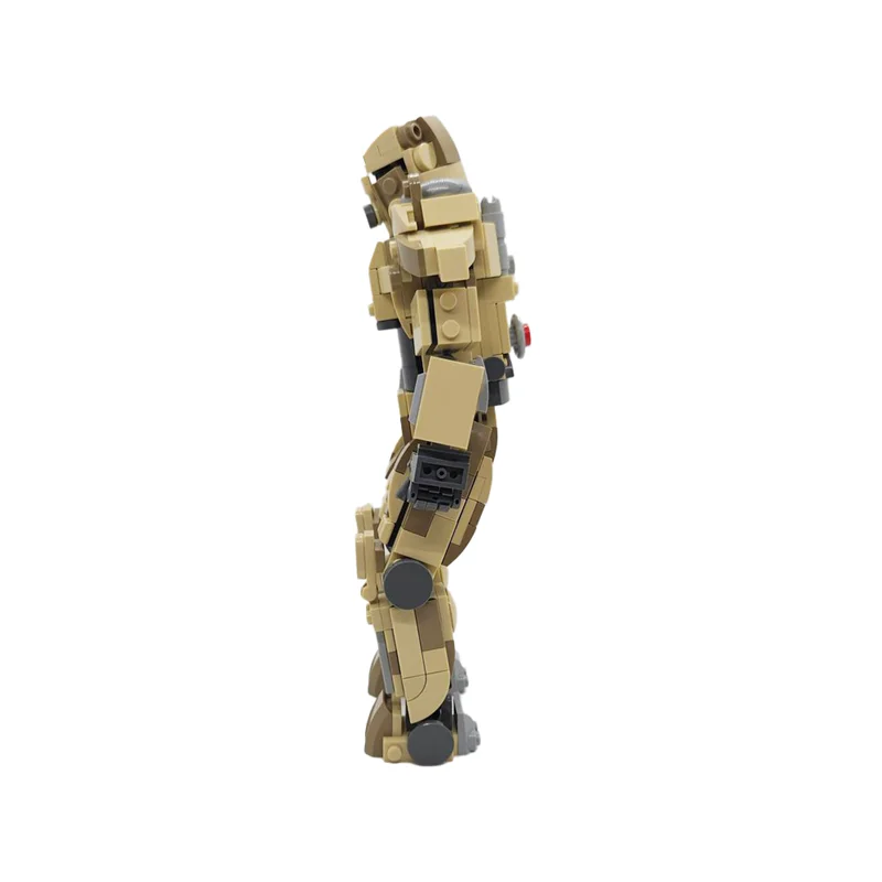 MOC Desert Camo T-45 Power Armor Model Klocki Gra Battle Figurka Montaż Klocki Zabawka Prezent Urodzinowy Dla Dzieci Ozdoby