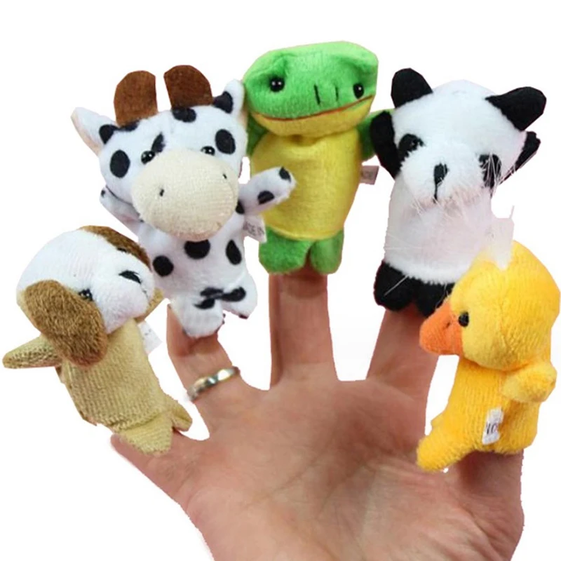 Kawaii Plush Toys para Crianças, Finger Doll, Desenhos Animados, Coelho, Panda, Dinossauro, Animal, Finger Puppet, Favor de Criança, 1 Pc, 10Pcs