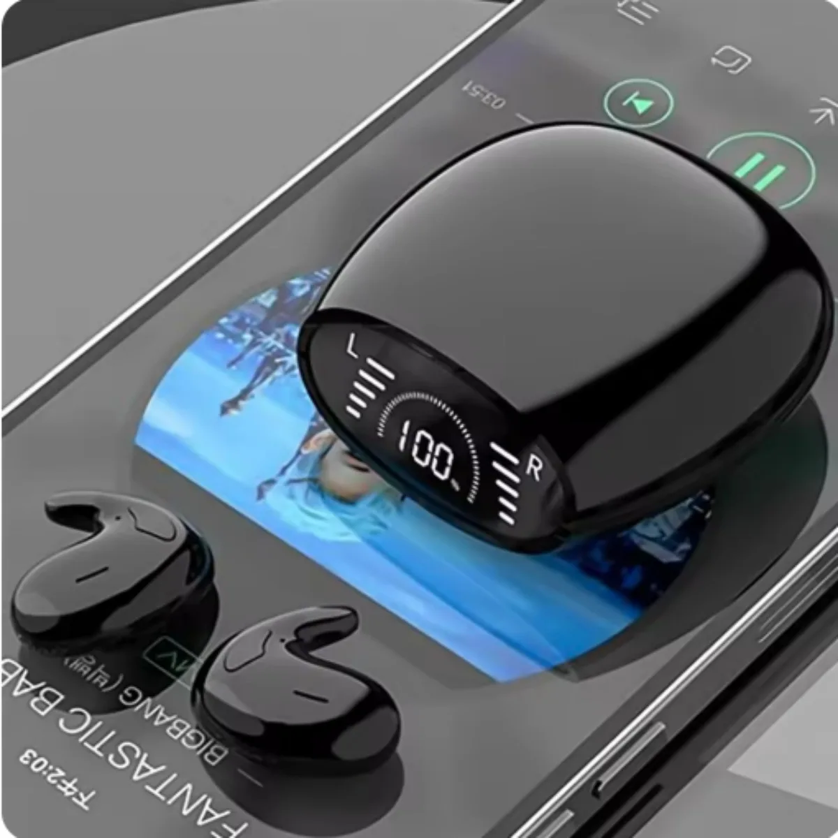 For Sanag Lightweight Invisible Sleep Earphones Ultra-Thin Ergonomic Fit Side-Sleep Friendly Cloud-Like Comfort Clear With Mic