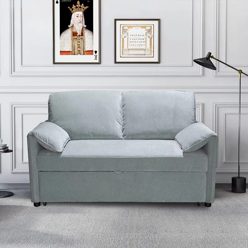 Hot Sale Furniture 2 Seat Futon Sleeper Sofa Bed Modern Space Saving Multifunction Folding Bed Sofa Living Room Furniture
