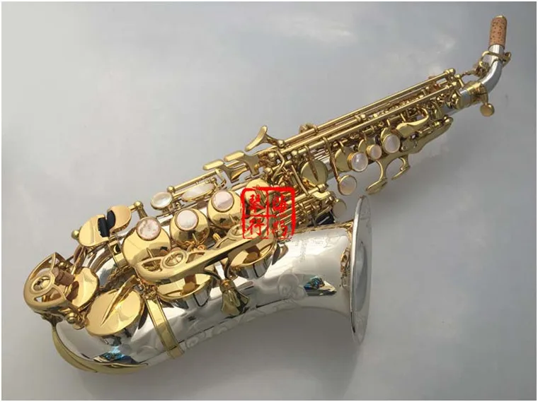 Brands Curved Soprano Saxophone SC-9937 Silvering Brass Sax Mouthpiece professional performance Free shipping