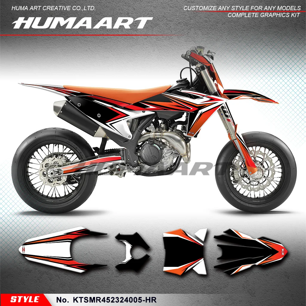 

HUMAART Personalized Sticker Kit Racing Graphics for KTM SMR 450 SMR 2023 2024, Rebuilding, KTSMR452324005-HR