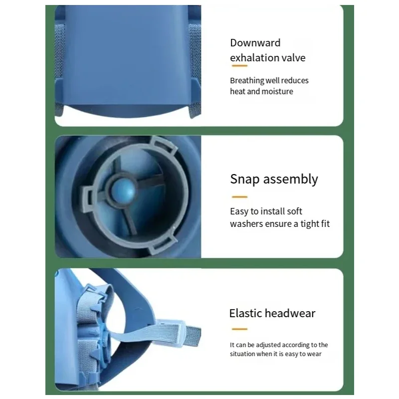 Máscara antipolvo media cara de silicona con filtros de partículas - imagen 5