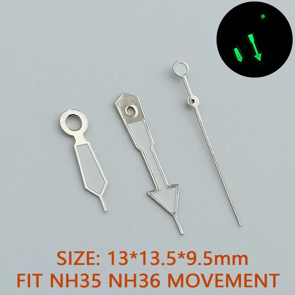 自動移動式ハンドウォッチ,腕時計アクセサリー,時計部品,緑,nh35,nh36