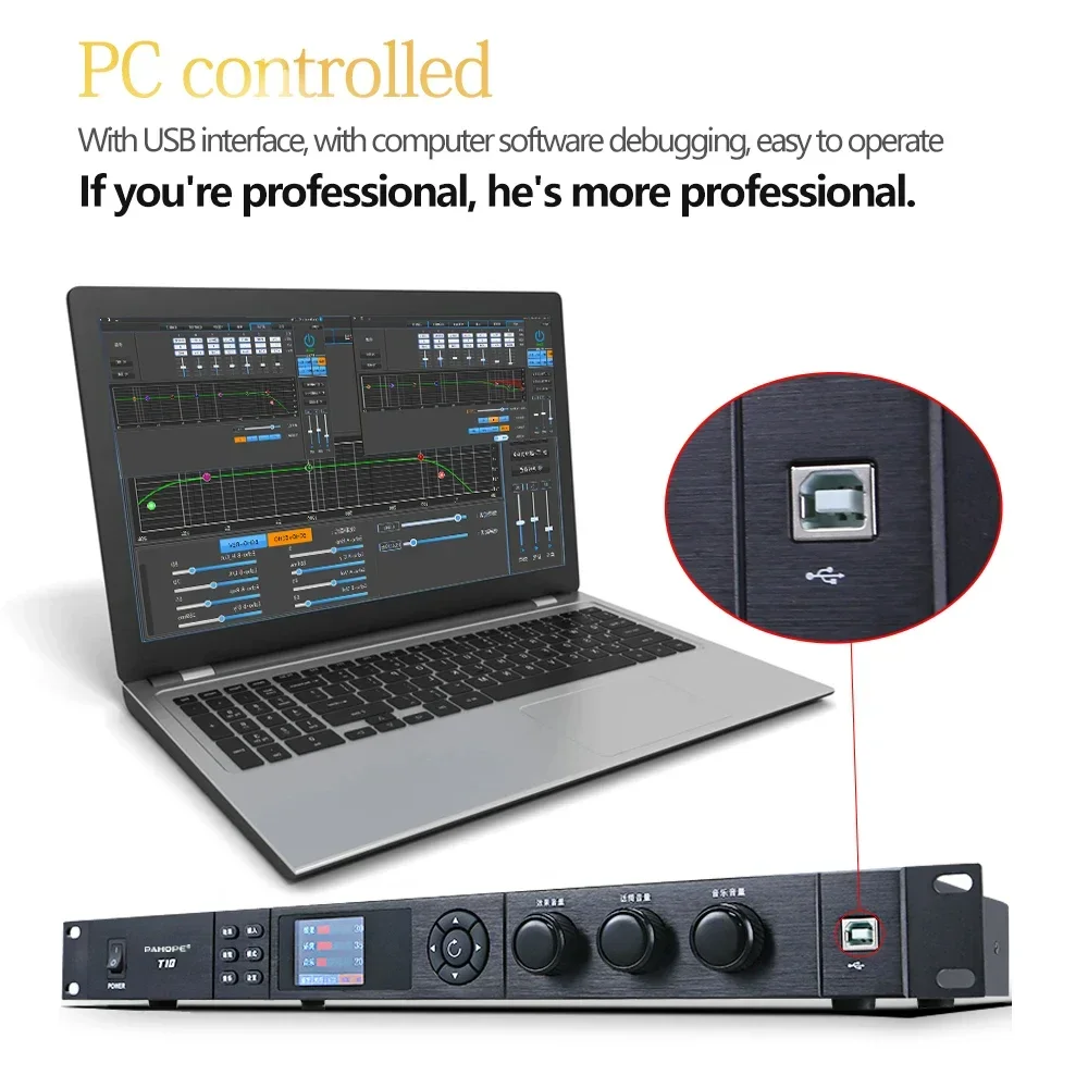 

Digital Audio Processor Dual- DSP With Bluetooth Front Effector KTV 5.1Pre - Effects For Karaoke System