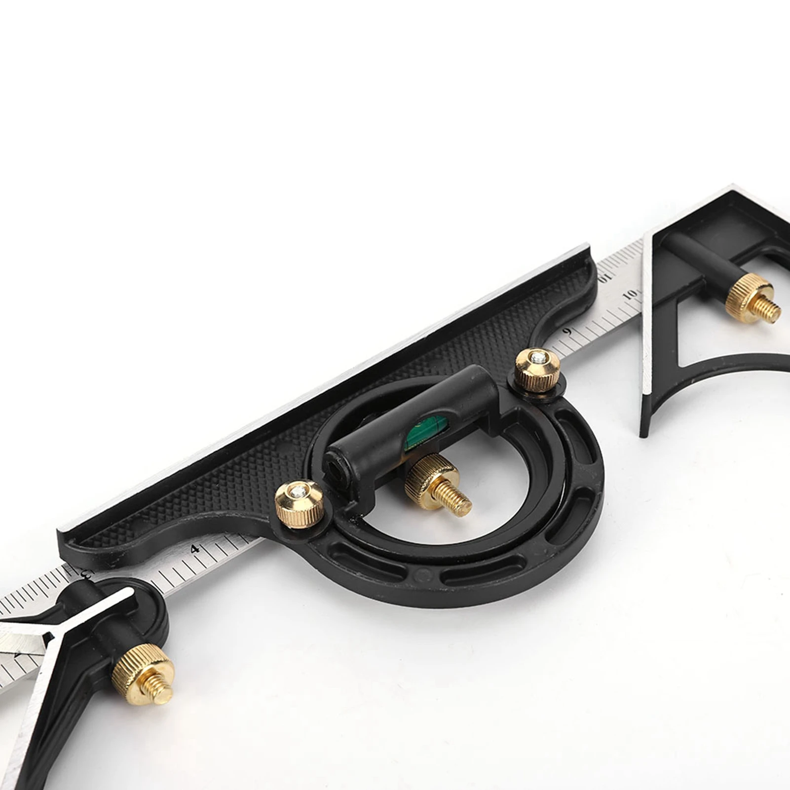 각도 측정기 스테인레스 스틸 각도 눈금자 0-180 °   콤비네이션 트라이 0.01 프로트랙터 측정 도구 각도자 스틸 프로트랙터