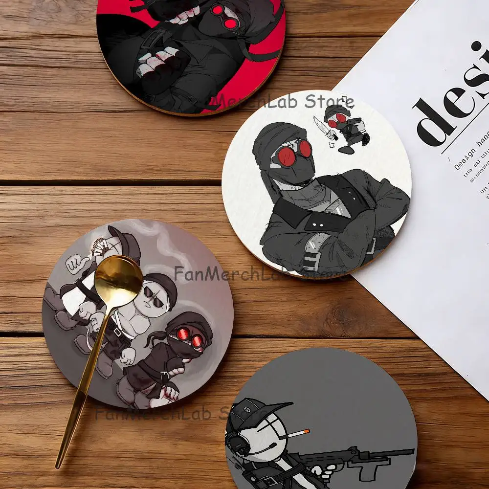 

Anime H-Hank S-SharkrobotS Round Coaster Non-slip table mat Insulated Coasters Kitchen Dining Room Tabletop Decor