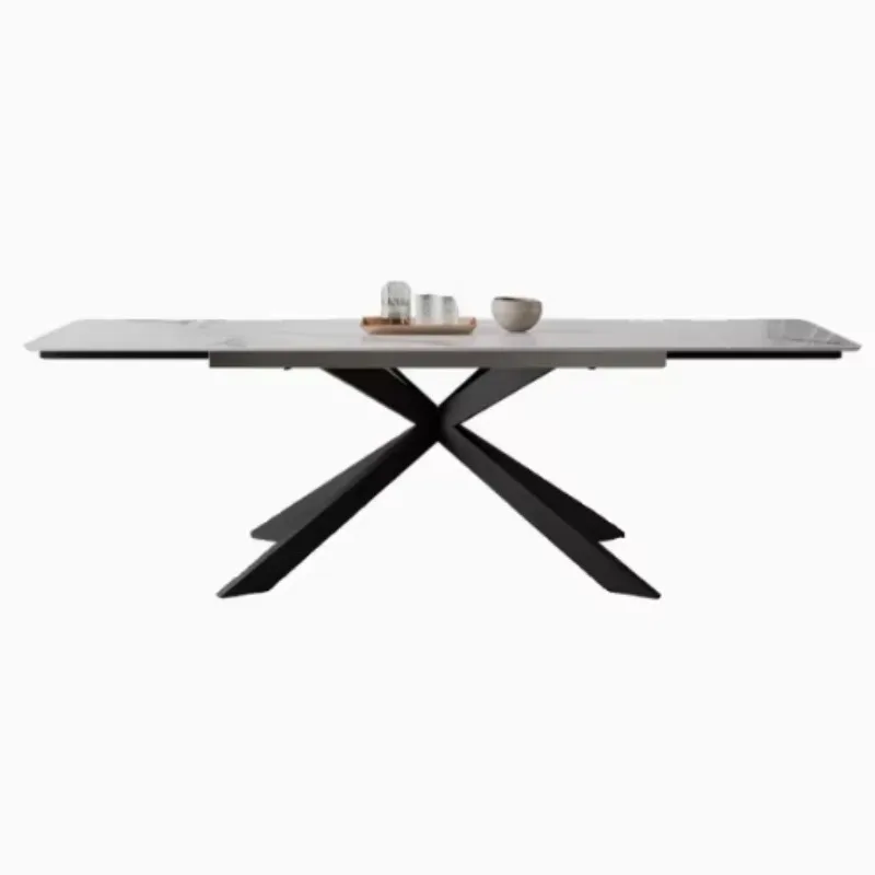 Space-saving extendable dining table - square leg pull-up & round wooden retractable