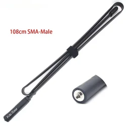 Antena táctica CS de 108cm plegable SMA macho de doble banda VHF/UHF para Walkie Talkie ICOM TYT