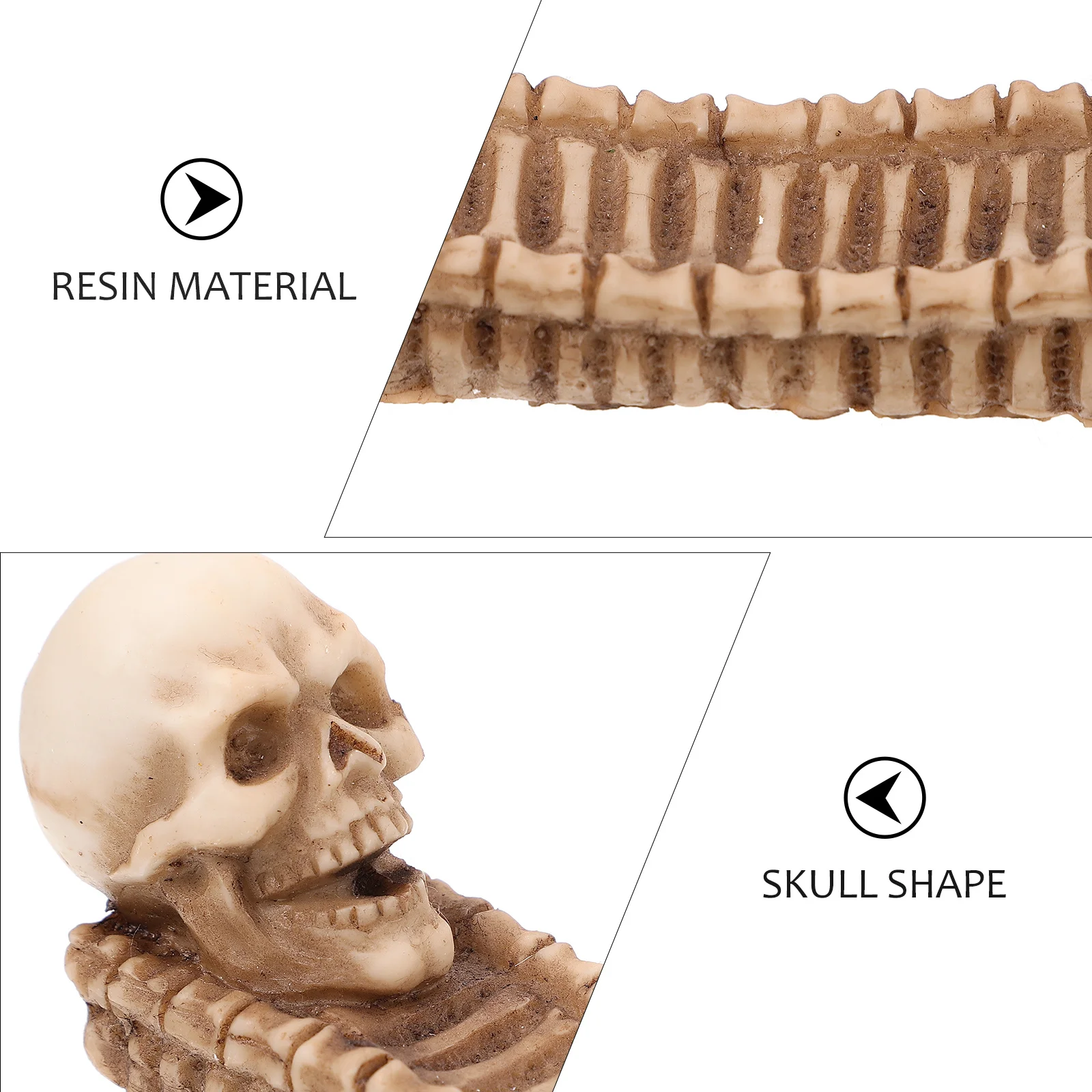 

1pc Skull Shaped Incense Burner Khaki Resin Aromatherapy Container For Home Decor Halloween Furnace Incense Holder Desktop Decor