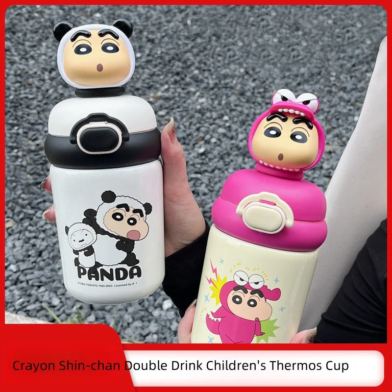 

Crayon Shin-chan Double Drink Children's Thermos Cup Cartoon High-Looking Large Capacity Cup Portable Stainless Steel Water Cup