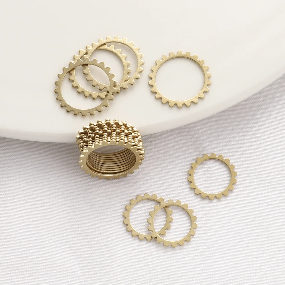生真鍮サークル,機械式,20個,スチームパンク,ギア,ペンダント,ジュエリーブレスレット,ネックレスを作るためのアクセサリー