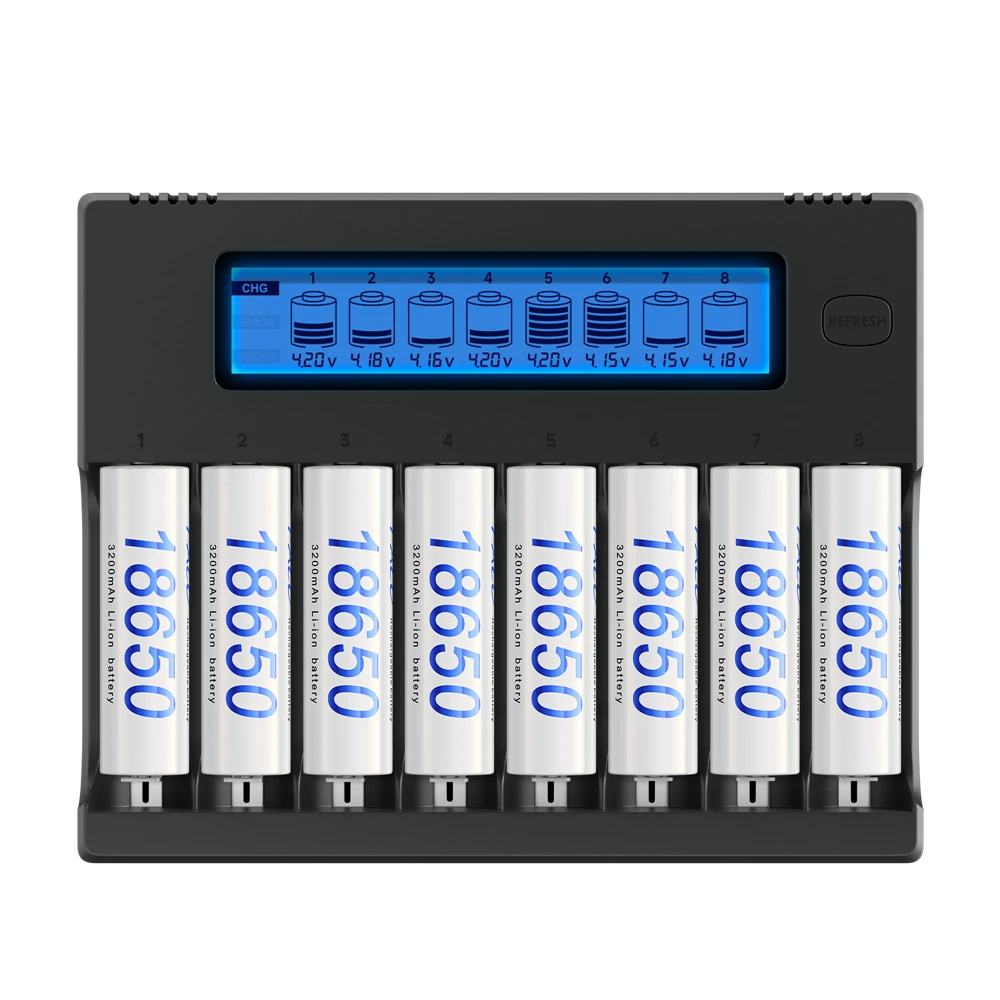 Bateria de lítio recarregável PALO, multifuncional, carregador inteligente LCD, 1.2V 3.7V, 3200mAh, 3.7V